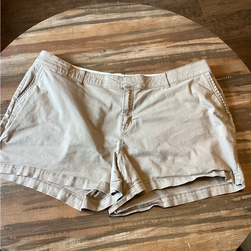 Lane Bryant Plus Petite Shorts Sz 24P Tan Stretch     #17